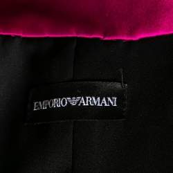 Pre Owned Emporio Armani Black and Pink Wool Top M
