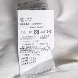 Pre Owned Emporio Armani White Cotton Logo Embroidered Crew Neck Top XL