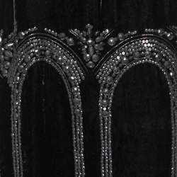 Emporio Armani Black Velvet Sequin Embellished Sleeveless Dress S