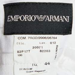 Pre Owned Emporio Armani Off White Striped Linen Wide Leg Culottes M