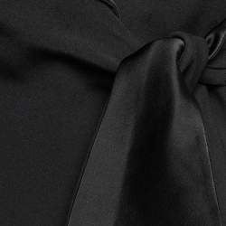 Pre Owned Emporio Armani Black Acetate Side Bow Long Sleeve Blazer S