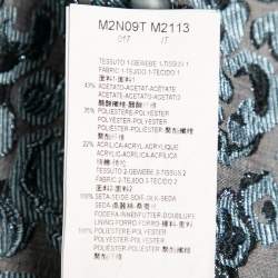 Pre Owned Emporio Armani Blue Brocade Pleat Detail Short Skirt S