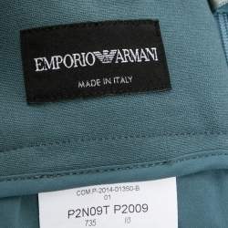 Pre Owned Emporio Armani Blue Crepe Midi Pencil Skirt S