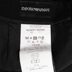 Pre Owned Emporio Armani Black Crepe Pleat Detail Short Skirt M