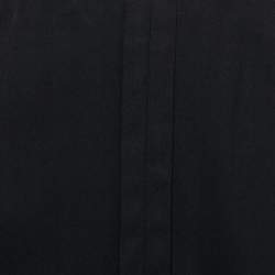 Pre Owned Emporio Armani Black Crepe Pleat Detail Short Skirt M