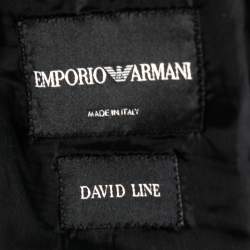 Pre Owned Emporio Armani Grey Checkered Wool Pant Suit S