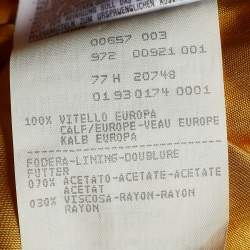 Pre Owned Emporio Armani Black Leather Zio Front Biker Jacket XL