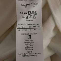 Pre Owned Emporio Armani Cream Crepe & Silk Knit Paneled Button Front Jacket M 