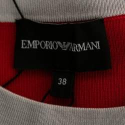 Pre Owned Emporio Armani Multicolor Striped Knit Flared Dress S
