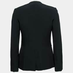 Pre Owned Emporio Armani Black Crepe Single Breasted Blazer S