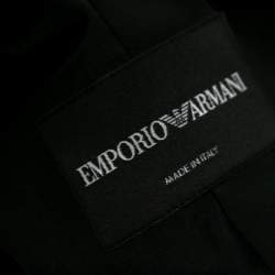 Pre Owned Emporio Armani Black Crepe Single Breasted Blazer S