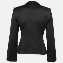 Pre Owned Emporio Armani Black Wool Single Breasted Blazer M