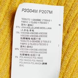 Pre Owned Emporio Armani Yellow Wool Zip Front Cardigan L
