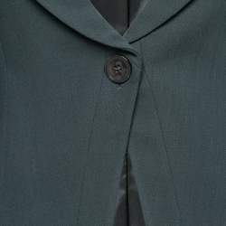 Pre Owned Emporio Armani Dark Green Wool Crepe Single Breasted Blazer S