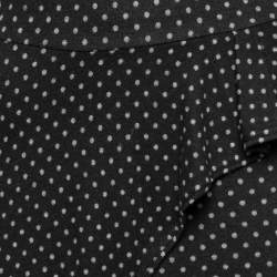 Pre Owned Emporio Armani Black Knit Polka Dots Ruffle Detail Midi Dress M