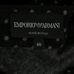 Pre Owned Emporio Armani Black Polka Dots Printed Knit Tank Top S