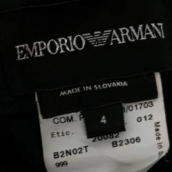 Emporio Armani Black Silk & Wool Ruffle Trimmed Skirt S