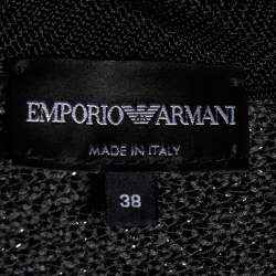 Pre Owned Emporio Armani Black/Grey Knit Dress S