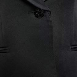 Pre Owned Emporio Armani Black Sateen Skirt Set S