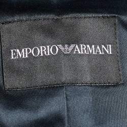 Pre Owned Emporio Armani Black Velvet Bead Tasseled Blazer S