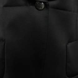 Pre Owned Emporio Armani Black Ruffled Shawl Collar Blazer M