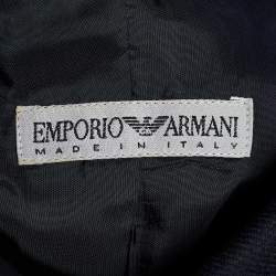 Pre Owned Emporio Armani Navy Blue Wool Belted Blazer L