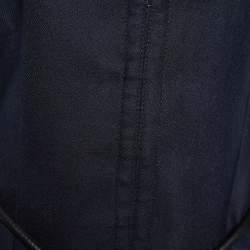 Pre Owned Emporio Armani Navy Blue Wool Belted Blazer L