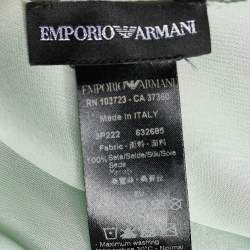 Pre Owned Emporio Armani Pale Green Silk Satin Poncho One Size