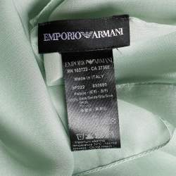Pre Owned Emporio Armani Pale Green Silk Satin Poncho One Size