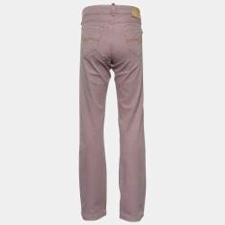 Pre Owned Emporio Armani Pale Pink Denim Straight Fit Jeans M