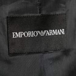 Pre Owned Emporio Armani Black Floral Jacquard Velvet Polka Dot Jacket & Skirt Set S