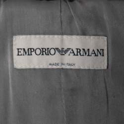 Pre Owned Emporio Armani Grey Floral Embroidered Button Front Jacket M