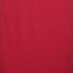Pre Owned Emporio Armani Red Crepe Pencil Skirt M