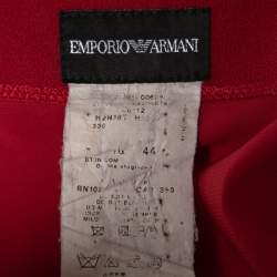 Pre Owned Emporio Armani Red Crepe Pencil Skirt M