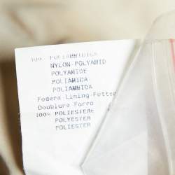 Pre Owned Emporio Armani Beige Mesh Embellished Crop Top M