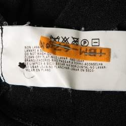 Pre Owned Emporio Armani Black Wool Cut-Out Detail Long Sleeve Top S