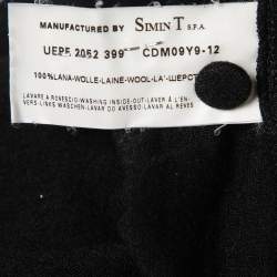 Pre Owned Emporio Armani Black Wool Cut-Out Detail Long Sleeve Top S