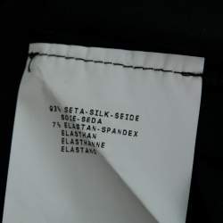 Pre Owned Emporio Armani Black Stretch Silk Button Front Shirt M