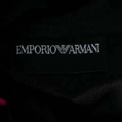 Pre Owned Emporio Armani Black Stretch Silk Button Front Shirt M