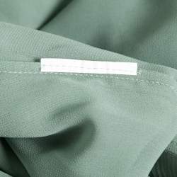 Pre Owned Emporio Armani Light Green Crinkled Chiffon Long Sleeve Blouse S