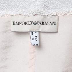 Pre Owned Emporio Armani Pink Silk & Knit Trimmed Front Tie Jacket S