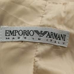 Pre Owned Emporio Armani Beige Wool Crepe Single Breasted Blazer S