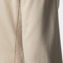 Pre Owned Emporio Armani Beige Wool Crepe Single Breasted Blazer S