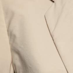 Pre Owned Emporio Armani Beige Wool Crepe Single Breasted Blazer S