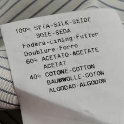 Pre Owned Emporio Armani Beige Checked Satin Silk Single Breasted Blazer M