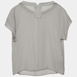 Pre Owned Emporio Armani Grey Silk Top S