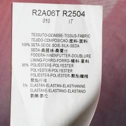 Pre Owned Emporio Armani Colorblock Silk Mock Neck Midi Dress L