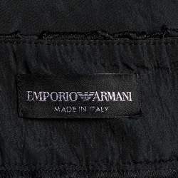Emporio Armani Black Printed Satin & Lace Overlay Maxi Dress M