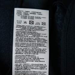 Pre Owned Emporio Armani Navy Blue Textured Crepe Trousers L