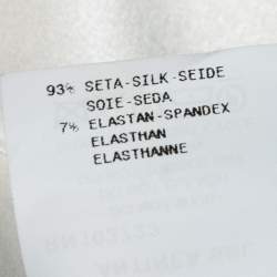 Pre Owned Emporio Armani Cream Satin Stretch Waist Sleeveless Top M